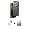 MARSİLYAN™- iPhone 16 Pro Max Kılıf Siluet Form Serisi - Siyah Bilvis 5in1 5D Magic Hayalet Cam Ekran Koruyucu + Raze Metal Kamera Lens - BZ