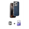 MARSİLYAN™- iPhone 16 Pro Max Kılıf Siluet Form Serisi - Siyah Bilvis 5in1 5D Magic Hayalet Cam Ekran Koruyucu + PVD Metal Kamera Lens - GS