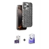MARSİLYAN™- iPhone 16 Pro Max Kılıf Siluet Form Serisi - Siyah Bilvis 5in1 5D Magic Hayalet Cam Ekran Koruyucu + Titanyum Gri Bilvis Titan Kamera Lens