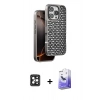 MARSİLYAN™- iPhone 16 Pro Max Kılıf Siluet Form Serisi - Siyah Bilvis 5in1 5D Magic Hayalet Cam Ekran Koruyucu + PVD Metal Kamera Lens - SH
