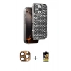 MARSİLYAN™- iPhone 16 Pro Max Kılıf Siluet Form Serisi - Siyah Buffer Cam Ekran Koruyucu + Pers Alüminyum Kamera Lens - CLTM