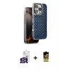MARSİLYAN™- iPhone 16 Pro Max Kılıf Siluet Form Serisi - Siyah Buffer Cam Ekran Koruyucu + Gümüş Bilvis Titan Kamera Lens