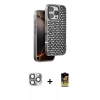 MARSİLYAN™- iPhone 16 Pro Max Kılıf Siluet Form Serisi - Siyah Buffer Cam Ekran Koruyucu + Pers Alüminyum Kamera Lens - GI
