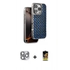 MARSİLYAN™- iPhone 16 Pro Max Kılıf Siluet Form Serisi - Siyah Buffer Cam Ekran Koruyucu + Pers Alüminyum Kamera Lens - GI