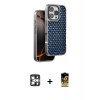 MARSİLYAN™- iPhone 16 Pro Max Kılıf Siluet Form Serisi - Siyah Buffer Cam Ekran Koruyucu + PVD Metal Kamera Lens - GS