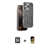 MARSİLYAN™- iPhone 16 Pro Max Kılıf Siluet Form Serisi - Siyah Buffer Cam Ekran Koruyucu + PVD Metal Kamera Lens - SH