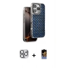 MARSİLYAN™- iPhone 16 Pro Max Kılıf Siluet Form Serisi - Siyah Buffer Hayalet Cam Ekran Koruyucu + Gri Pers Alüminyum Kamera Lens