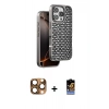 MARSİLYAN™- iPhone 16 Pro Max Kılıf Siluet Form Serisi - Siyah Buffer Hayalet Cam Ekran Koruyucu + Pers Alüminyum Kamera Lens - CLTM