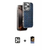 MARSİLYAN™- iPhone 16 Pro Max Kılıf Siluet Form Serisi - Siyah Buffer Hayalet Cam Ekran Koruyucu + PVD Metal Kamera Lens - GS