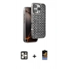 MARSİLYAN™- iPhone 16 Pro Max Kılıf Siluet Form Serisi - Siyah Buffer Hayalet Cam Ekran Koruyucu + PVD Metal Kamera Lens - GD
