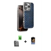MARSİLYAN™- iPhone 16 Pro Max Kılıf Siluet Form Serisi - Siyah Buffer Hayalet Cam Ekran Koruyucu + Raze Metal Kamera Lens - SH