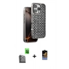 MARSİLYAN™- iPhone 16 Pro Max Kılıf Siluet Form Serisi - Siyah Buffer Hayalet Cam Ekran Koruyucu + Raze Metal Kamera Lens - SH