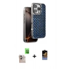 MARSİLYAN™- iPhone 16 Pro Max Kılıf Siluet Form Serisi - Siyah Buffer Hayalet Cam Ekran Koruyucu + Raze Metal Kamera Lens - NLGY