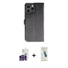 MARSİLYAN™- iPhone 16 Pro Max Kılıf Siluet Işık Serisi - Şeffaf Pasifik Cam Ekran Koruyucu + Siyah Bilvis Titan Kamera Lens