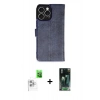 MARSİLYAN™- iPhone 16 Pro Max Kılıf Siluet Işık Serisi - Siyah 360 Mat Full Body Arka Koruyucu + Beyaz Raze Metal Kamera Lens