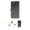 MARSİLYAN™- iPhone 16 Pro Max Kılıf Siluet Işık Serisi - Siyah 360 Mat Full Body Arka Koruyucu + Beyaz Raze Metal Kamera Lens