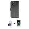 MARSİLYAN™- iPhone 16 Pro Max Kılıf Siluet Işık Serisi - Siyah 360 Mat Full Body Arka Koruyucu + Bilvis Titan Kamera Lens - GS