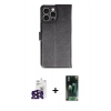 MARSİLYAN™- iPhone 16 Pro Max Kılıf Siluet Işık Serisi - Siyah 360 Mat Full Body Arka Koruyucu + Siyah Bilvis Titan Kamera Lens