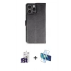 MARSİLYAN™- iPhone 16 Pro Max Kılıf Siluet Işık Serisi - Siyah 3D Antistatik Cam Ekran Koruyucu + Bilvis Titan Kamera Lens - TMGI