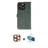 MARSİLYAN™- iPhone 16 Pro Max Kılıf Siluet Işık Serisi - Siyah 3D Antistatik Cam Ekran Koruyucu + Pers Alüminyum Kamera Lens - CLTM