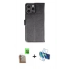 MARSİLYAN™- iPhone 16 Pro Max Kılıf Siluet Işık Serisi - Siyah 3D Antistatik Cam Ekran Koruyucu + Raze Metal Kamera Lens - CLTM