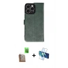 MARSİLYAN™- iPhone 16 Pro Max Kılıf Siluet Işık Serisi - Siyah 3D Antistatik Cam Ekran Koruyucu + Raze Metal Kamera Lens - CLTM