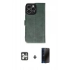 MARSİLYAN™- iPhone 16 Pro Max Kılıf Siluet Işık Serisi - Siyah 3D Antistatik Hayalet Cam Ekran Koruyucu + PVD Metal Kamera Lens - GS