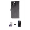 MARSİLYAN™- iPhone 16 Pro Max Kılıf Siluet Işık Serisi - Siyah 3D Antistatik Hayalet Cam Ekran Koruyucu + Bilvis Titan Kamera Lens - TMGI