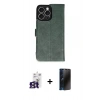 MARSİLYAN™- iPhone 16 Pro Max Kılıf Siluet Işık Serisi - Siyah 3D Antistatik Hayalet Cam Ekran Koruyucu + Bilvis Titan Kamera Lens - TMGI