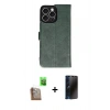MARSİLYAN™- iPhone 16 Pro Max Kılıf Siluet Işık Serisi - Siyah 3D Antistatik Hayalet Cam Ekran Koruyucu + Raze Metal Kamera Lens - CLTM