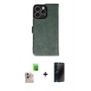 MARSİLYAN™- iPhone 16 Pro Max Kılıf Siluet Işık Serisi - Siyah 3D Antistatik Hayalet Cam Ekran Koruyucu + Raze Metal Kamera Lens - NLGY