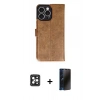 MARSİLYAN™- iPhone 16 Pro Max Kılıf Siluet Işık Serisi - Siyah 3D Antistatik Hayalet Cam Ekran Koruyucu + PVD Metal Kamera Lens - SH