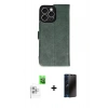 MARSİLYAN™- iPhone 16 Pro Max Kılıf Siluet Işık Serisi - Siyah 3D Antistatik Hayalet Cam Ekran Koruyucu + Raze Metal Kamera Lens - BZ