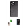 MARSİLYAN™- iPhone 16 Pro Max Kılıf Siluet Işık Serisi - Siyah 3D Antistatik Hayalet Cam Ekran Koruyucu + Raze Metal Kamera Lens - NLGY