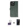 MARSİLYAN™- iPhone 16 Pro Max Kılıf Siluet Işık Serisi - Siyah 3D Antistatik Hayalet Cam Ekran Koruyucu + Bilvis Titan Kamera Lens - SH