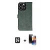 MARSİLYAN™- iPhone 16 Pro Max Kılıf Siluet Işık Serisi - Siyah 3D Antistatik Mat Seramik Nano Ekran Koruyucu + PVD Metal Kamera Lens - SH