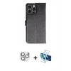 MARSİLYAN™- iPhone 16 Pro Max Kılıf Siluet Işık Serisi - Siyah 3D Antistatik Seramik Nano Ekran Koruyucu + Pers Alüminyum Kamera Lens - GS
