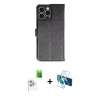 MARSİLYAN™- iPhone 16 Pro Max Kılıf Siluet Işık Serisi - Siyah 3D Antistatik Seramik Nano Ekran Koruyucu + Raze Metal Kamera Lens - BZ