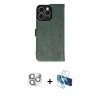 MARSİLYAN™- iPhone 16 Pro Max Kılıf Siluet Işık Serisi - Siyah 3D Antistatik Seramik Nano Ekran Koruyucu + Pers Alüminyum Kamera Lens - GS