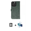 MARSİLYAN™- iPhone 16 Pro Max Kılıf Siluet Işık Serisi - Siyah 3D Antistatik Seramik Nano Ekran Koruyucu + PVD Metal Kamera Lens - GS