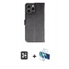 MARSİLYAN™- iPhone 16 Pro Max Kılıf Siluet Işık Serisi - Siyah 3D Antistatik Seramik Nano Ekran Koruyucu + PVD Metal Kamera Lens - SH