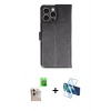 MARSİLYAN™- iPhone 16 Pro Max Kılıf Siluet Işık Serisi - Siyah 3D Antistatik Seramik Nano Ekran Koruyucu + Raze Metal Kamera Lens - NLGY