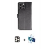 MARSİLYAN™- iPhone 16 Pro Max Kılıf Siluet Işık Serisi - Siyah 3D Antistatik Seramik Nano Ekran Koruyucu + PVD Metal Kamera Lens - GD