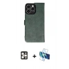 MARSİLYAN™- iPhone 16 Pro Max Kılıf Siluet Işık Serisi - Siyah 3D Antistatik Seramik Nano Ekran Koruyucu + PVD Metal Kamera Lens - GD