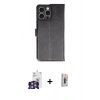 MARSİLYAN™- iPhone 16 Pro Max Kılıf Siluet Işık Serisi - Siyah Bilvis 3D Cam Ekran Koruyucu + Bilvis Titan Kamera Lens - GS
