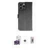MARSİLYAN™- iPhone 16 Pro Max Kılıf Siluet Işık Serisi - Siyah Bilvis 3D Cam Ekran Koruyucu + Bilvis Titan Kamera Lens - SH