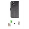 MARSİLYAN™- iPhone 16 Pro Max Kılıf Siluet Işık Serisi - Siyah Bilvis 3D Cam Ekran Koruyucu + Raze Metal Kamera Lens - NLGY