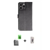 MARSİLYAN™- iPhone 16 Pro Max Kılıf Siluet Işık Serisi - Siyah Bilvis 3D Cam Ekran Koruyucu + Raze Metal Kamera Lens - SH