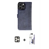 MARSİLYAN™- iPhone 16 Pro Max Kılıf Siluet Işık Serisi - Siyah Bilvis 3X AR Hayalet Cam Ekran Koruyucu + PVD Metal Kamera Lens - GD