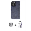MARSİLYAN™- iPhone 16 Pro Max Kılıf Siluet Işık Serisi - Siyah Bilvis 3X AR Hayalet Cam Ekran Koruyucu + Pers Alüminyum Kamera Lens - GI